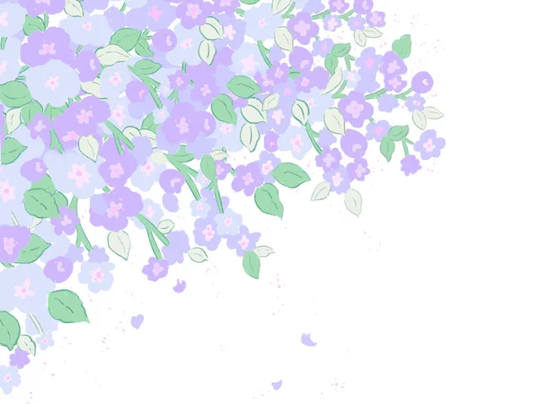 日本の甘いパステルの花の木に触発された手描きの背景パターン国境バナーフレームイラストのためのデジタルクリップ — ストック写真