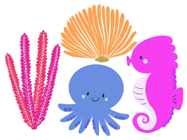 Животные Подводного Океана Коралловые Рифы Рыбы Морской Конь Луч Солнечная — стоковое фото