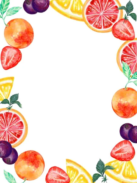 Інгредієнти Fruit Citrus Berry Сад Дозрілих Сільських Днів Дня Народження — стокове фото