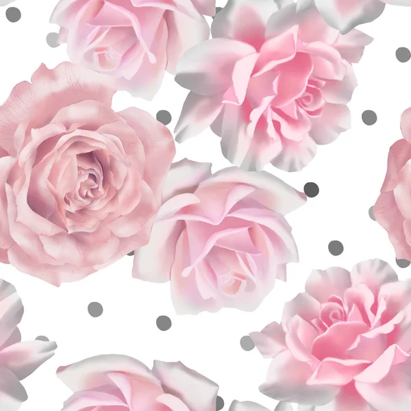 Rózsa Virág Virágzás Virágzó Reális Stílus Digitális Előfizetői Illusztráció Háttér — Stock Fotó