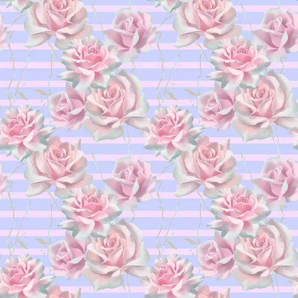 Rose Flower Blossom Blooming Realistic Style Digital Clipart Illustration Background — Stock Photo, Image
