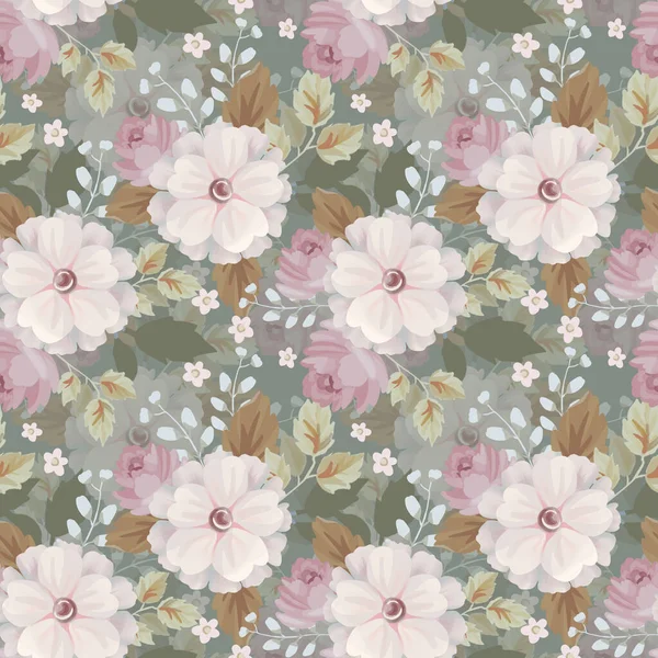Midsummer Spring Blooming Meadow Seamless Pattern Plant Background Fashion Wallpaper — Stock Photo, Image