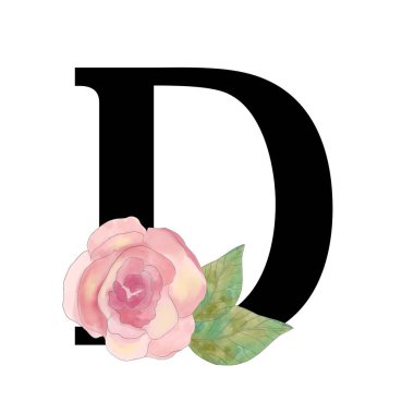 Alfabe Üst Davası Numarası: Çiçek açan münferit elementler logo, davetiye, moda kumaşı, düğün kartı için izole edilmiş. 