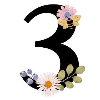 Alfabe Üst Davası Numarası: Çiçek açan münferit elementler logo, davetiye, moda kumaşı, düğün kartı için izole edilmiş. 