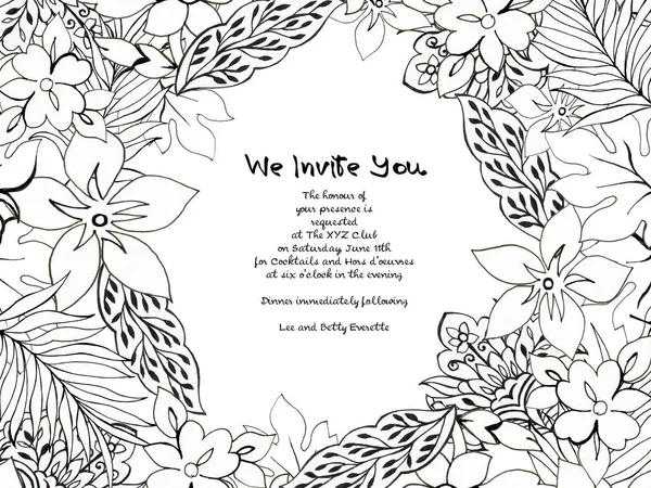 Henné Tatouage Paislet Fleur Modèle Invitation Carte Mehndi Asia Style — Photo