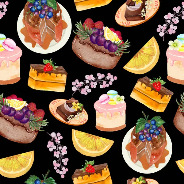 크림과 원활한 발렌타인 데이의 주제에 컵케이크 케이크 베이커리 디저트 — 스톡 사진
