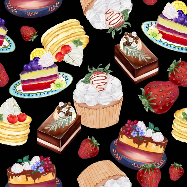 Cupcake Cake Brood Bakkerij Dessert Het Thema Van Liefde Valentijnsdag — Stockfoto