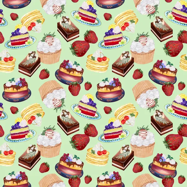 Cupcake Cake Bread Bakery Dessert Temaet Kjærlighet Valentinsdag Med Smørkrem – stockfoto