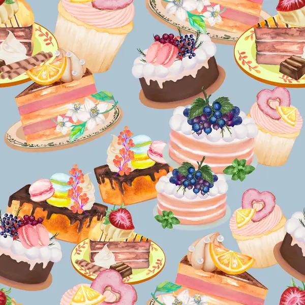 Torta Cupcake Pane Panificio Dessert Sul Tema Dell Amore San — Foto Stock
