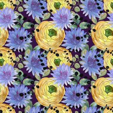 Çizgi sanatı, çiçek açan botanik noktalar, gül, kasımpatı, kamelya açan dijital klima suluboya akvaryum romantik lüks, soyut, soyut, modern,