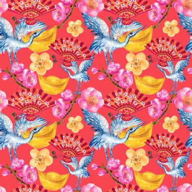 Çince ve Japonca kimono yukata arka planından esinlenerek elle çizilmiş pürüzsüz arka plan şablonu.