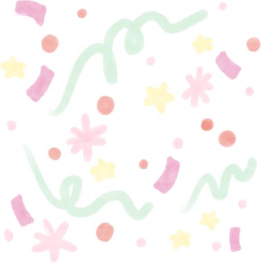 Renkli soyut sevimli kalp çiçeği yıldızı Polka Arkaplan. Pastel ambalaj kağıdı. Beyaz desenli çok renkli konfeti duvar kağıdı