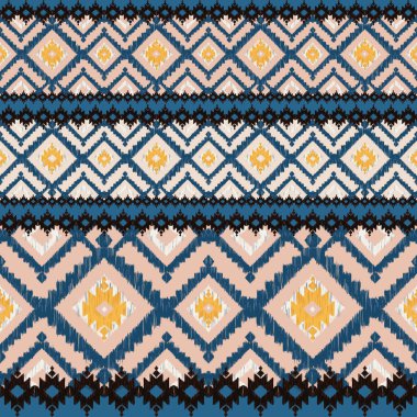 Kabile etnik nakış iğnesi kusursuz arka plan Hint batik halk stye hissetti