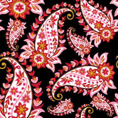 Şatafatsız desenli klasik yapraklar, çiçekler, iç mimari için geleneksel altın kaplama, moda baskısı, kart.