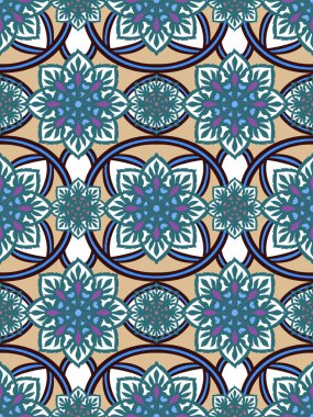 Repeat pattern abstract beautiful mediterranian splash ceramic tile italian painting Texture decoration on white background