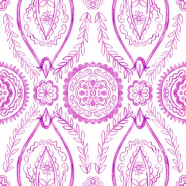 Seamless pattern abstract beautiful mediterranian splash native boho interior home ceramic tile italian painting Texture decoration on white background