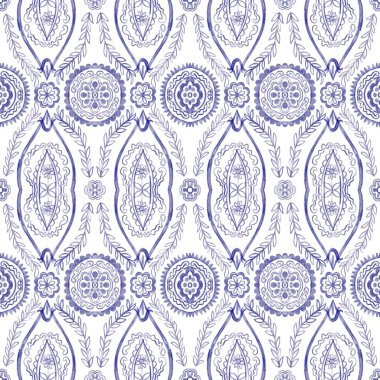 Seamless pattern abstract beautiful mediterranian splash native boho interior home ceramic tile italian painting Texture decoration on white background