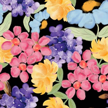 Özgürlük anlaşmasında şirin bir bahar botaniği olan kusursuz, sade, dandik bir iz. Güzel botanik çiçekli el siyah arka planda çiçek tomurcukları çizdi