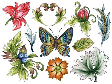 Dijital Barok Bezleri motif tasarımı tekstil baskısı, dijital kırpma, dekore edilmiş iç mekan, duvar kağıtları ve hediye kartı çizimi