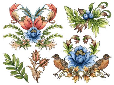 Dijital Barok Bezleri motif tasarımı tekstil baskısı, dijital kırpma, dekore edilmiş iç mekan, duvar kağıtları ve hediye kartı çizimi