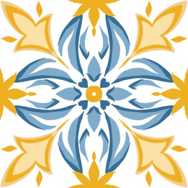 Geleneksel İspanyol seramik döşemeleri. Portekiz motifleri, Lizbon renkleri. Mutfak mozaiği, renkli kawaii tarzı renk deseni