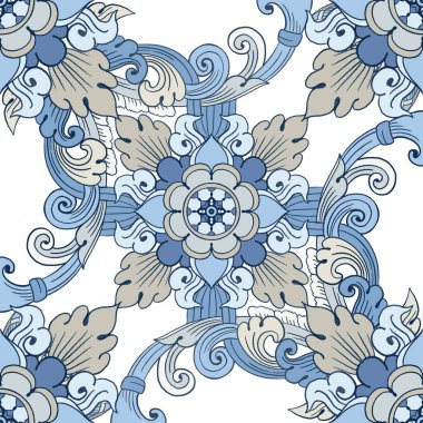 Görüntü Kraliyet çivit mavisi Porselen Tayland çiçeği. Kusursuz desenler için geleneksel süsleme tarzı. 