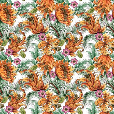 Barok rococo jacobean kusursuz desenli lüks retro beauiful