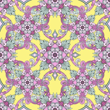 Geleneksel Tayland tarzı dekoratif. Thai hattı kusursuz desenli kabile halk motifleri sanat tasarımı..