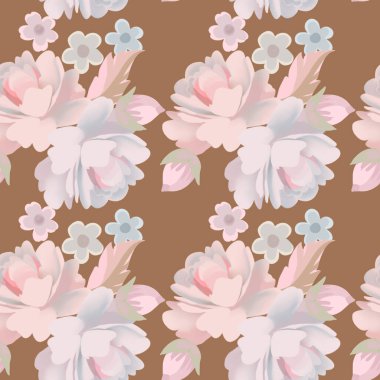 Güzel çiçek açan Ditsy çiçek bahçesi eski model şablon moda baskıları için kusursuz desen tasarımı 