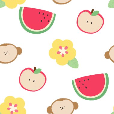 Renkli hayvan bitkisi soyut çiçek desensiz çizim seti. Çocuk stili karalama arkaplan koleksiyonu, komik temel doğa şekilleri duvar kağıdı. Bahar doğası sanat baskısı, eski çiçek dokusu