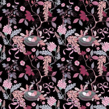 Geleneksel Pembe Çin Mahallesi Tarzı Yuva Yumurtası Egzotik Doğu Asya Bahçesi Çiçeği Çiçeği Eşarplar, moda kumaşı, tebrik kartı