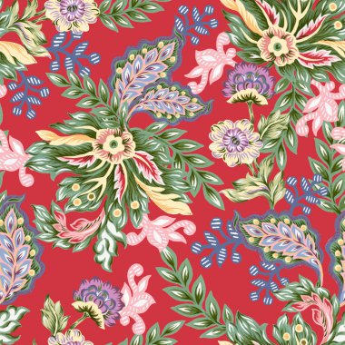 Güzel kumaş desenli kumaş desenli şal desenli suluboya desenli botanik desensiz çingenelerin doğulu motifleri.