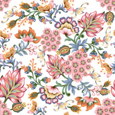 Güzel kumaş desenli kumaş desenli şal desenli suluboya desenli botanik desensiz çingenelerin doğulu motifleri.