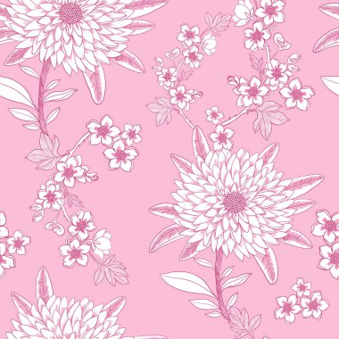 Toile De Jouy Klasik Grafikleri. Zarif küçük çiçeklere, kasımpatılara ve romantik motiflere sahip bu kusursuz desen kusursuzca işlenmiş.