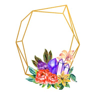 Çiçek kristalleri suluboya botanik çizim oranları