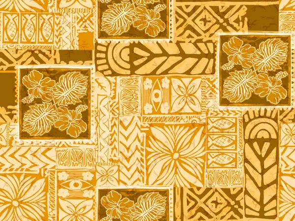 Aloha Hawai yağmur ormanı plajı tropikal Polinezya dijital klibi deseni, tiki, aztek tekstil baskısı, geometrik arkaplan kumaş ve parti kağıdı basmak için mükemmel..