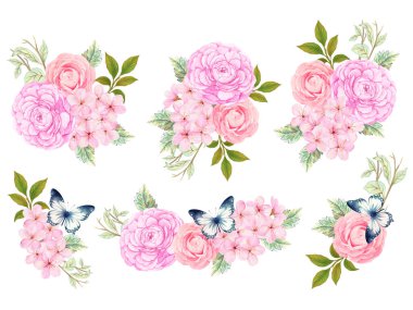 Çince Korece ve Japonca kimono chinoseries tarzında suluboya resimlerden esinlenilmiş kusursuz arkaplan deseni.