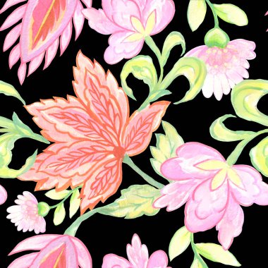 Paisley Damask soyut çiçeği ve her yerde tekrar eden desen. Baskı için yönetici ve güzel Hint pastel rengi tasarımı.