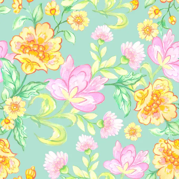 Paisley Damask soyut çiçeği ve her yerde tekrar eden desen. Baskı için yönetici ve güzel Hint pastel rengi tasarımı.