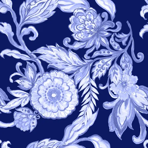 Etnik stil motifi geleneksel desenli desenli desenli desenli geleneksel Çin porselenleri elbise duvar kağıtları ve hediye kartları için çiçekleri maskeliyor. 