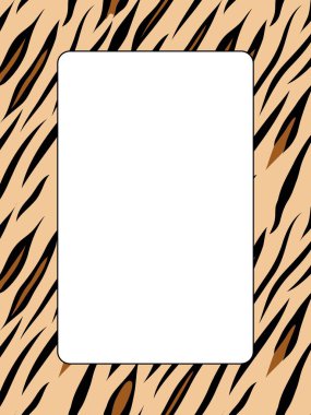 Tebrik kartı, davetiye, çerçeve sınır hediyesi için hayvan derisi asgari şirin tasarım şablonu içeren kartlar.