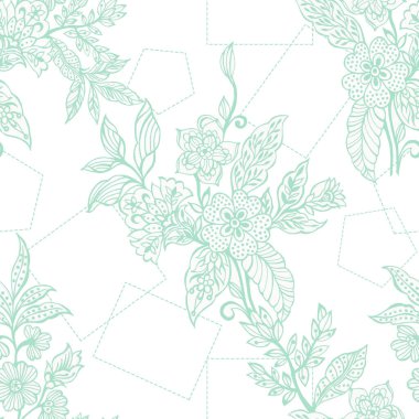Pastel hatları pürüzsüz desen Floral halk arkaplan çiçekleri beyaz arka planda duvar kağıdı bitkileri dekoratif çiçek desenleri çizmiş. Ev dekorasyonu, kumaş, halı, ambalaj, kart çizimi için tasarım
