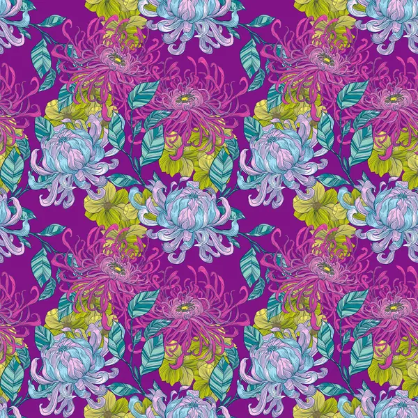 El çizimi rengarenk çiçekler. Dijital Clipart Eatern Asya tarzı kumaş, tekstil, giysi, ambalaj kağıdı, kapak, afiş, ev dekorasyonu, soyut arkaplan