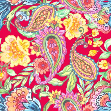 Soyut çizim tekstil tasarımı, çok renkli lamasyon desenli kumaş desenli düzenleme ve dijitalli desensiz batik çiçek deseni resimleme dijital resim yazdırma