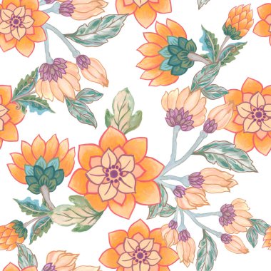 Suluboya resimlerinden esinlenilmiştir. Fantezi çiçek yaprakları orman ağacını pürüzsüz bırakır. 