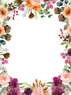 Bu zarif botanik kompozisyonu sıcacık bir kış havası ve sıcak bir dokunuş. Watrecolor kartlar için ideal, düğün davetiyeleri, şenlik havası.