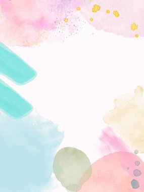 Kağıt doğum gününde suluboya renkleri ya da düğün davetiyesi arkaplan şablonu koleksiyonu