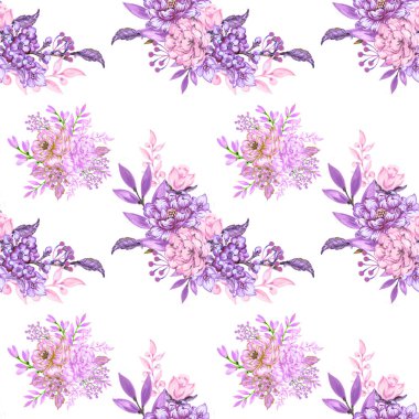 Botanik çayır çiçeği, düğün tasarımı suluboya gouache el boyası için dalsız desen bırakır.