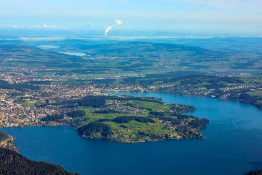 View from Mt. Stanserhorn in Switzerland. The Stanserhorn is a mountain in the Swiss canton of Nidwalden, popular tourist destination.