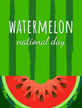 Karpuzlu yaz kartı. Kaligrafik tasarım elementleriyle yaz karpuzu arka planı. Yaz posteri, vektör illüstrasyonu.